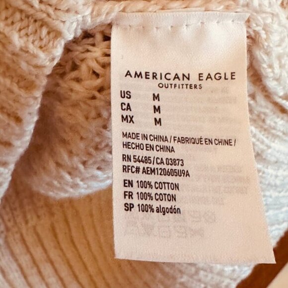 American Eagle Women's M Light Beige V-Neck Pullover Sweater Casual NWT - Picture 5 of 7
